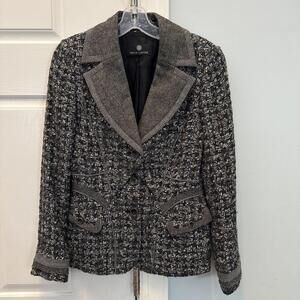 RENA LANGE TWEED WOOL BLAZER SZ 6